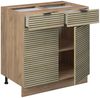Küchenunterschrank Fame-Line Eiche Paneel 80 cm , AP Marmor Vicco Bild 2
