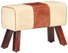 vidaXL Sitzbank Turnbock-Design 58 cm Braun Echtleder Massivholz Mango 320785 Bild 5