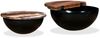 vidaXL 2-tlg. Couchtisch-Set Altholz Massiv Schwarz Schalenform 245257 Bild 3