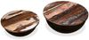 vidaXL 2-tlg. Couchtisch-Set Altholz Massiv Schwarz Schalenform 245257 Bild 4