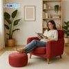 Relaxdays Pouf mit Cordbezug Bild 2