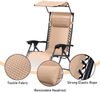 Todeco Liegestuhl klappbar mit Sonnenschutz, Sonnenstuhl mit abziehbare Kissen, Max Belastbarkeit 100kg, Strandliegestuhl leicht, Khaki Bild 4