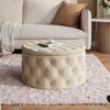 Lookway Hocker CHESTERFIELD runder gesteppter mit Staufach (1x Hocker), Durchmesser: ø70 cm Bild 2