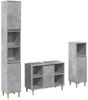 vidaXL 3-tlg. Badmöbel-Set Betongrau Holzwerkstoff 3324951 Bild 2