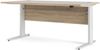 Dmora Schreibtisch Gonu, Mehrzweckschreibtisch, Bürotisch für PC, Eckschreibtisch, 150x80 h119 cm, Eiche und Weiß Bild 5
