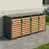 STEELSØN 'Kestra' Mülltonnenbox 4er je 120 Liter, anthrazit mit Holzoptik, Mülltonnenverkleidung aus Stahl, wetterfest, 102x62x234 cm, Müllbox für 4 Tonnen Bild 2