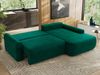 Ecksofa, L-förmiges, lose Kissen, DL-Schlaffunktion, (H 100 x T 187 x B 273 cm) - CUBO L - Velours Dunkelgrün - rechte Seite Bild 3