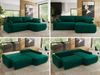 Ecksofa, L-förmiges, lose Kissen, DL-Schlaffunktion, (H 100 x T 187 x B 273 cm) - CUBO L - Velours Dunkelgrün - rechte Seite Bild 2