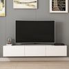Calicosy 'RIGEL' Schwebender TV-Schrank mit 3 weißen Türen, Länge 180 cm - Weiß Bild 2