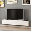 Calicosy 'RIGEL' Schwebender TV-Schrank mit 3 weißen Türen, Länge 180 cm - Weiß Bild 4