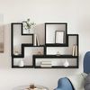 vidaXL Wandregal Wandmontiert Schwarz Eichen-Optik 96 x 12 x 64 cm 879641 Bild 4