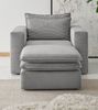 Sessel Pesaro in grau Cord Set inkl. Hocker Bild 2