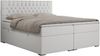 Boxspringbett mit 2 Bettkästen, Matratze und Topper - PERA - 200x200cm - Weiß Kunstleder - H4 Bild 3