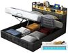 ADWOLT Polsterbett Doppelbett Stauraumbett Mit Bettkasten, 160x200 cm,LED-Licht und USB + Typ-C,Mit Matratze,Kunstleder,Schwarz Bild 4