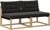 vidaXL Outdoor Mittelsofa Massives Akazienholz und Textilene Weiß 901647 Bild 2