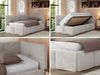 Jugendbett 90x200 ARVO Polsterbett mit Bettkasten, Stauraum & Gasdruckfeder, Modernes Design mit Kopfteil, Pocket Matratze - Hellgrau Plüsch - VIRE LUX - Rechts Seite Bild 2