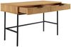 Schreibtisch 120 x 60cm MDF Eichenholzfurnier geriffelt mit 2 Schubladen Bild 3