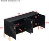 Merax Sideboard mit 4 Türen – Stilvolles Design in Schwarz & Gold, MDF-Korpus mit Metallbeinen, große Kapazität, höhenverstellbare Regale Bild 4