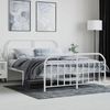 vidaXL Bettgestell mit Kopf- und Fußteil Metall Weiß 135x190 cm 353701 Bild 4