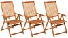 vidaXL Klappbare Gartenstühle 3 Stk. mit Auflagen Massivholz Akazie 3064096 Bild 2