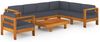 vidaXL 8-tlg. Garten-Lounge-Set mit Dunkelgrauen Auflagen Akazienholz 3057957 Bild 2