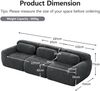 3-Sitzer Sofa aus Plüschstoff in Grau, modular und ohne Montage Bild 5