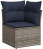 vidaXL 6-teiliges Gartensofa-Set mit Kissen, grau, Polyrattan 3220210 Bild 5
