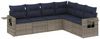 vidaXL 6-teiliges Gartensofa-Set mit Kissen, grau, Polyrattan 3220210 Bild 2