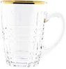 Sunay 6er Gläser-Set mit Henkel Gold Umrandung 203 ml Transparent mit Muster Bild 5