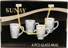 Sunay 6er Gläser-Set mit Henkel Gold Umrandung 203 ml Transparent mit Muster Bild 2