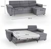 Dmora Schlafsofa mit Halbinsel Tolle, Verwandelbares Ecksofa für das Wohnzimmer, gepolstert, abnehmbar, 100 % Made in Italy, 285x160 h100 cm, Grau Bild 3