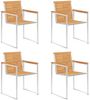 vidaXL 4 Stk. Gartenstühle mit Kissen Massivholz Teak 3078555 Bild 3