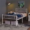 Yaheetech Metallbett mit Kopf- und Fußteil & Lattenrost, Weiß, 90x190 cm Bild 3