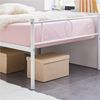 Yaheetech Metallbett mit Kopf- und Fußteil & Lattenrost, Weiß, 90x190 cm Bild 2