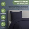 Bettwäsche 2tlg 135x200cm Microfaser mit Reißverschluss atmungsaktiv 2x Navy-Blau Bild 4