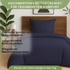 Bettwäsche 2tlg 135x200cm Microfaser mit Reißverschluss atmungsaktiv 2x Navy-Blau Bild 3