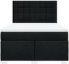 vidaXL Boxspringbett mit Matratze Schwarz 140x190 cm Stoff 3290485 Bild 4