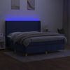 vidaXL Boxspringbett mit Matratze & LED Stoff Blau 180x200 cm, Härtegrad: H2 [3138739] Bild 3