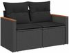 vidaXL 8-tlg. Garten-Sofagarnitur mit Kissen Schwarz Poly Rattan 3327457 Bild 3