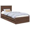 vidaXL Bettrahmen Braun Eichen-Optik 75 x 190 cm Ingenieurs Holz 3408039 Bild 2