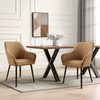 HOMAVO er Set 'YZ8' Esszimmerstühle mit Armlehne, 59 x 65 x 78 cm, Stoff, Karamell Bild 2