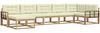 vidaXL Outdoor-Sofagarnitur mit Kissen 7 pcs Weiß und Creme 3386769 Bild 2