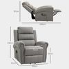 HOMCOM Massagesessel Sessel mit Aufstehhilfe, Fernsehsessel mit Leinenoptik (Relaxsessel, 1-St, Kinosessel), bis 150 kg belastbar, Hellgrau Bild 2