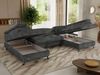 MKS Möbel 'Pablo U-Form' Wohnlandschaft mit Bettkasten, Grau, Cordstoff, T25 Topper Bild 4