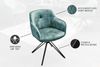 invicta INTERIOR Drehbarer Design Stuhl Euphoria Petrol Samt im Retrostil mit Ziersteppung Bild 4