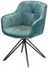 invicta INTERIOR Drehbarer Design Stuhl Euphoria Petrol Samt im Retrostil mit Ziersteppung Bild 2