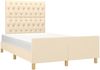 Einzelbett mit Kopfteil Stoff Creme 120x200 cm [3125289] Bild 3