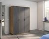 Rauch Möbel 'Voyager' Kleiderschrank, Holz, Grau Metallic | Eiche Artisan, Zubehör Classic, Breite 140 cm | ohne Schubladen Bild 2