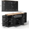 Merax Multifunktionales Küchenbuffet – 138 cm Sideboard mit Schublade, Regaltüren & verstellbaren Einlegeböden – Modernes Design mit Kippschutz, schwarz Bild 4