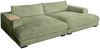 KAWOLA Big Sofa MADELINE mit Holztablett natur für Armlehne Cord olivgrün 85 x 170 x 290 cm Bild 3